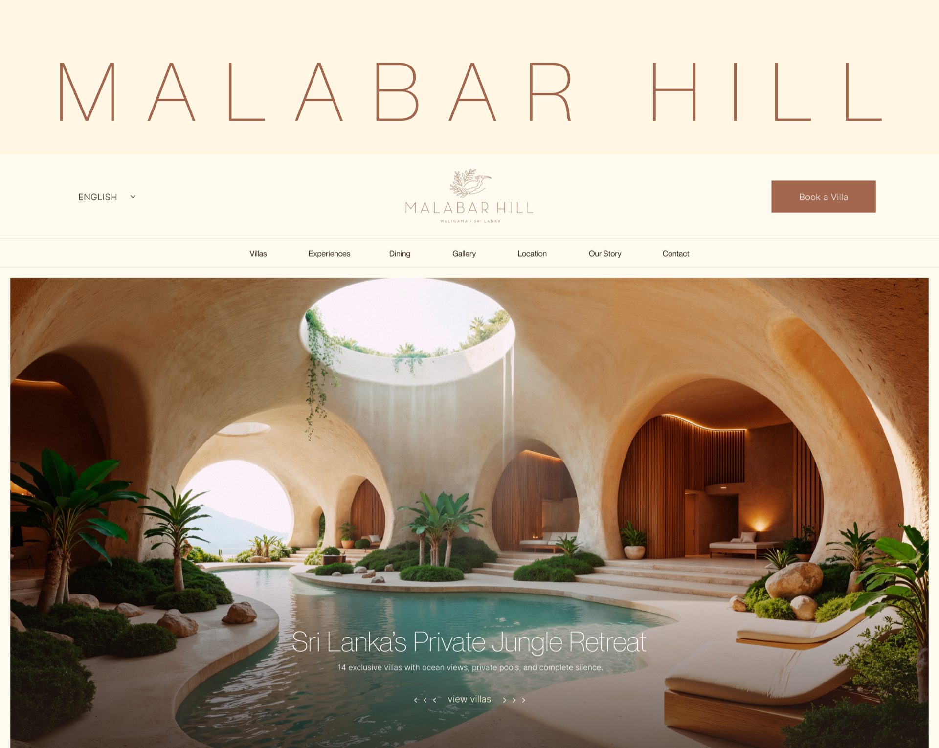 Malabar Hill Luxury Resort Website